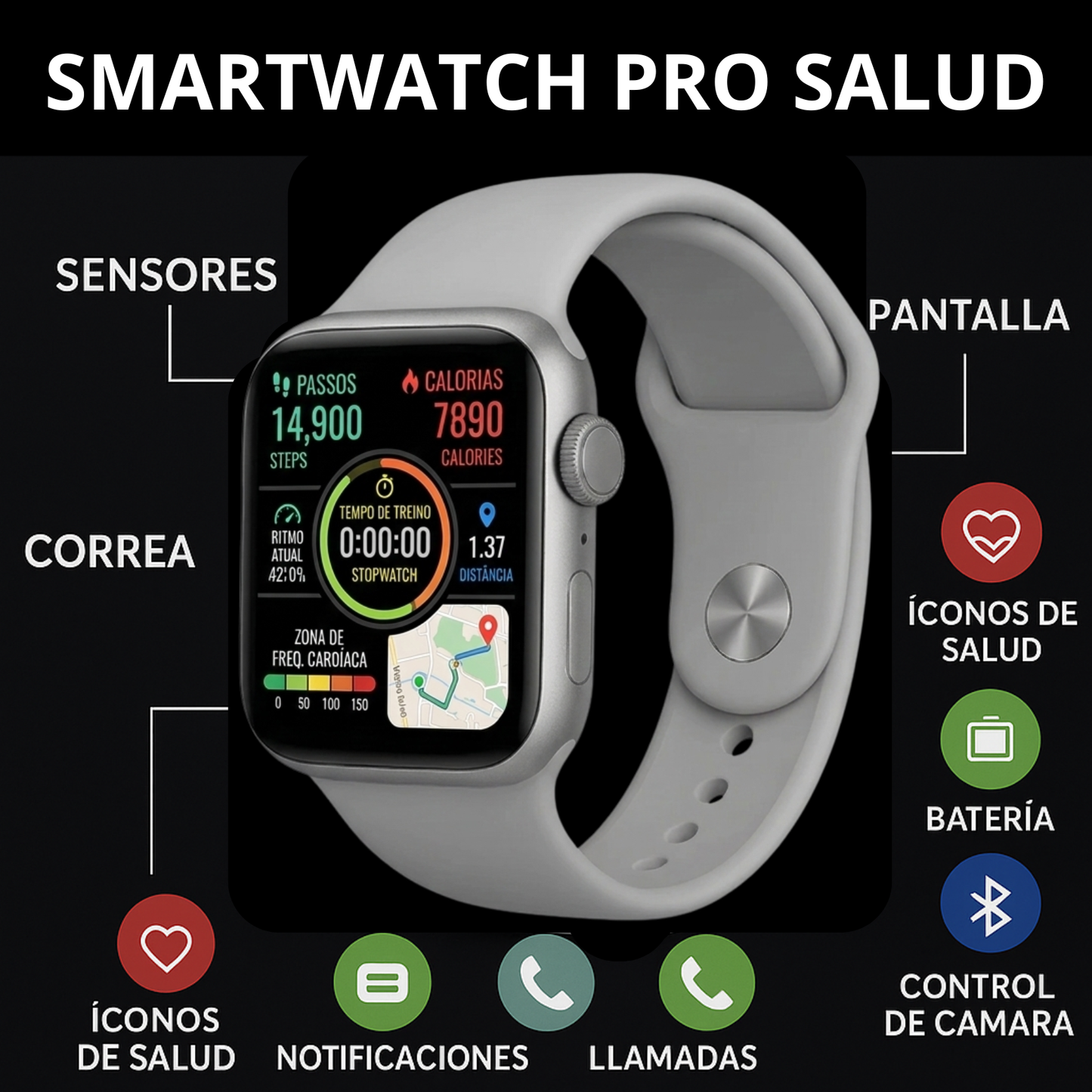 Smartwatch Pro Salud Solo hoy con 60% de descuento